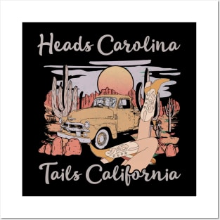 Heads Carolina, Tails California Cowgirl Boot Posters and Art